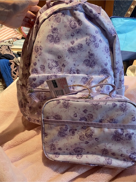 Handbags - NWT BUNDLE Backpack and Lunchbox in Purple Floral Coquette Pattern